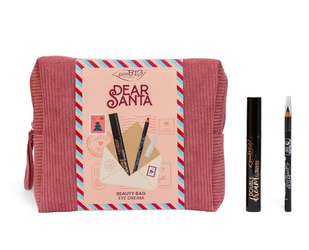 BEAUTY BAG DEAR SANTA + Tusz do rzęs DOUBLE DREAM Głęboka czerń + Kredka do oczu CZARNA 01